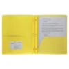 Business Source Poly 2-Pocket Folder With Fastener, Yellow -Office Product Shop 1599516 SPR ecommfullsize