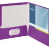 Business Source 2-Pocket Laminated Folder, 100 Sheet Capacity, Purple, Pack Of 25 -Office Product Shop 1599521 SPR ecommfullsize