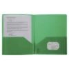 Business Source 2-Pocket Poly Portfolio, 30 Sheet Capacity, Green -Office Product Shop 1599526 SPR ecommfullsize