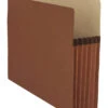 Business Source File Pocket, Letter Size, 5-1/4 Inch Expansion, Redrope, Pack Of 10