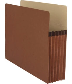 Business Source File Pocket, Letter Size, 5-1/4 Inch Expansion, Redrope, Pack Of 10