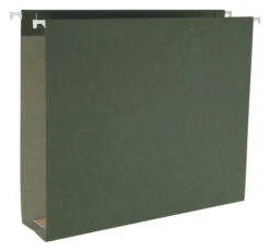 Business Source Hanging File Folders, Letter, 1/5 Cut Tabs, 2 Inch Expansion, Green, Pack Of 25