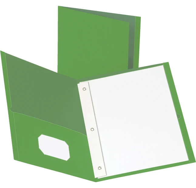 Business Source 2-Pocket Folder With Fastener, Green, Pack Of 25 3 Business Source 2-Pocket Folder With Fastener, Green, Pack Of 25