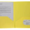 Business Source 2-Pocket Poly Portfolio, 30 Sheet Capacity, Yellow -Office Product Shop 1600209 SPR ecommfullsize