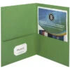 Business Source 2-Pocket Folder, 100 Sheet Capacity, Green, Pack Of 25 -Office Product Shop 1600215 SPR ecommfullsize