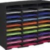 Storex Literature Organizer, 30 Compartments, Black