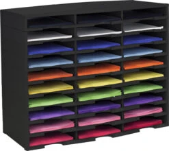 Storex Literature Organizer, 30 Compartments, Black