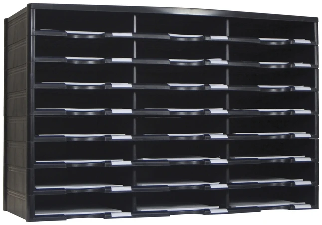 Storex Stackable Literature Sorter, 24 Compartments, 31-3/8 X 14-1/8 X 20-1/2 Inches, Black 3 Storex Stackable Literature Sorter, 24 Compartments, 31-3/8 X 14-1/8 X 20-1/2 Inches, Black