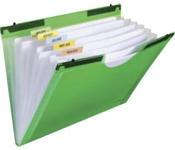 C-Line Horizontal Expanding File, Letter Size, 7 Pocket, Green