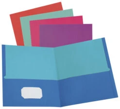 Oxford Twisted 2-Pocket Folder Without Fastener, Assorted Colors, Pack Of 50