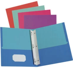 Oxford Twisted 2-Pocket Folder With Fastener, Assorted Colors, Pack Of 50