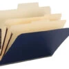 Smead SuperTab Classification Folder, Letter Size, 2/5 Cut Tabs, Dark Blue, Pack Of 10