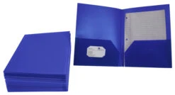 School Smart 2-Pocket Poly Folders, Blue, Pack Of 25 -Office Product Shop 2019621 B ecommfullsize