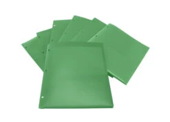 School Smart Two-Pocket Poly Folder With Three-Hole Punch, Green, Pack Of 25 -Office Product Shop 2019624 C ecommfullsize