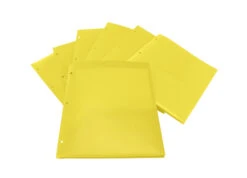 School Smart 2-Pocket Poly Folders With 3-Hole Punch, Yellow, Pack Of 25 -Office Product Shop 2019626 C ecommfullsize