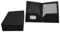 School Smart 2-Pocket Poly Folders, Black, Pack Of 25 -Office Product Shop 2019631 A ecommfullsize