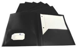 School Smart 2-Pocket Poly Folders, Black, Pack Of 25 -Office Product Shop 2019631 B ecommfullsize