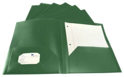 School Smart 2-Pocket Poly Folders, Green, Pack Of 25 -Office Product Shop 2019634 A ecommfullsize