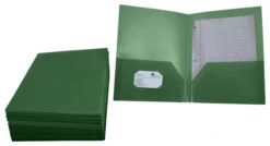 School Smart 2-Pocket Poly Folders, Green, Pack Of 25 -Office Product Shop 2019634 B ecommfullsize