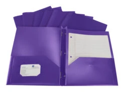 School Smart 2-Pocket Poly Folders With Fasteners, Purple, Pack Of 25 8 School Smart 2-Pocket Poly Folders With Fasteners, Purple, Pack Of 25 -Office Product Shop 2019635 B ecommfullsize
