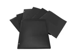 School Smart 2-Pocket Poly Folders With 3-Hole Punch, Black, Pack Of 25 -Office Product Shop 2019636 C ecommfullsize