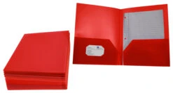 School Smart 2-Pocket Poly Folders, Red, Pack Of 25 -Office Product Shop 2019637 B ecommfullsize