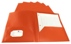 School Smart 2-Pocket Poly Folders, Orange, Pack Of 25 -Office Product Shop 2019639 A ecommfullsize