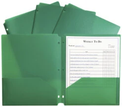C-Line Heavyweight Two-Pocket Poly Folder, Green, Pack Of 25