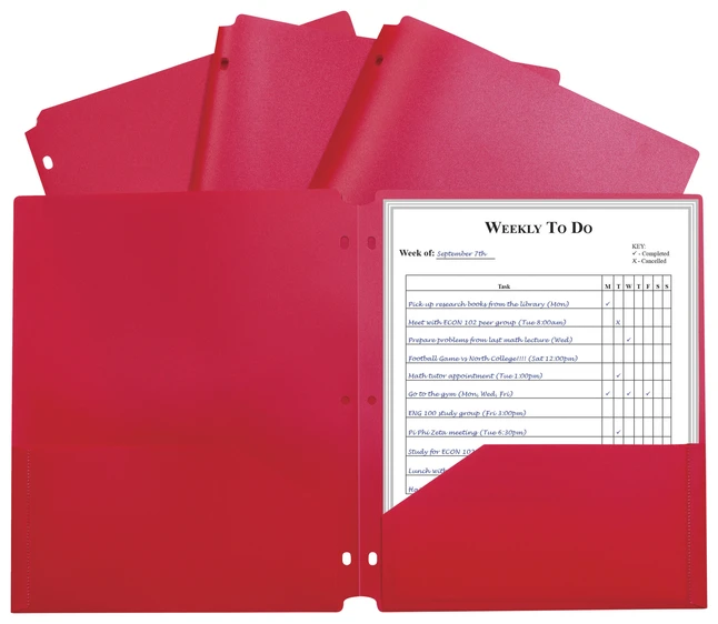 C-Line Heavyweight Two-Pocket Poly Folder, Red, Pack Of 25 3 C-Line Heavyweight Two-Pocket Poly Folder, Red, Pack Of 25