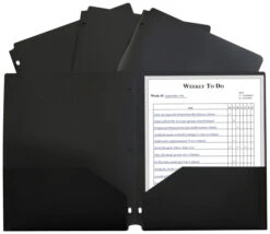 C-Line Heavyweight Two-Pocket Poly Folder, Black, Pack Of 25