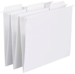 Smead FasTab Hanging File Folder, Letter Size, 1/3 Cut Tabs, White, Pack Of 20