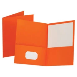 Oxford 2-Pocket Folder, 100 Sheet Capacity, Orange, Pack Of 25