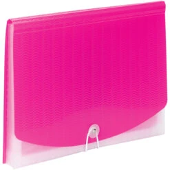 Smead Poly Expanding File, Letter Size, 7 Pocket, Pink/Clear
