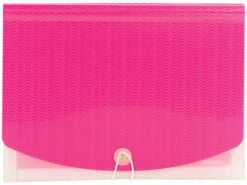 Smead Poly Expanding File, Letter Size, 12 Pocket, Pink/Clear