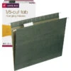 Smead Hanging File Folder, Letter Size, 1/5 Cut Tabs, Standard Green, Pack Of 25
