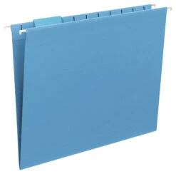 Smead Hanging File Folder, Letter Size, 1/5 Cut Tabs, Blue, Pack Of 25