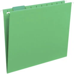 Smead Hanging File Folder, Letter Size, 1/5 Cut Tabs, Green, Pack Of 25