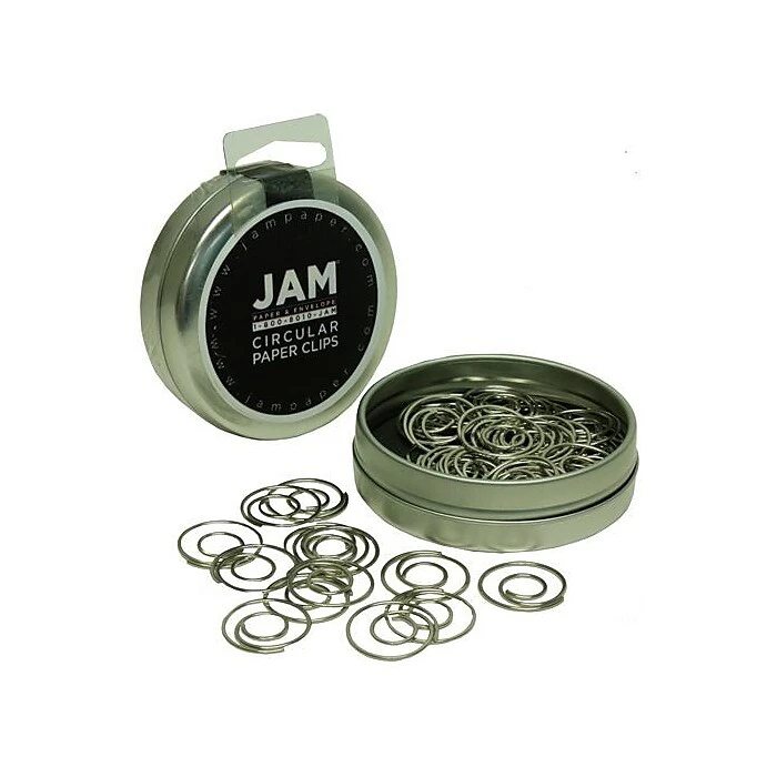 JAM Paper Circular Small Paper Clips, Silver, 50/Pack (321814885) 8 JAM Paper Circular Small Paper Clips, Silver, 50/Pack (321814885) - Image 6