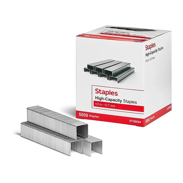 Staples High-Capacity Staples, 1/2" Leg Length, 5000/Box (TR58094) 3 Staples High-Capacity Staples, 1/2" Leg Length, 5000/Box (TR58094)