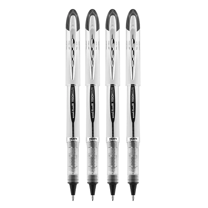 Uni-ball Vision Elite Rollerball Pens, Bold Point, Black Ink, 4 Pack (67180) 5 Uni-ball Vision Elite Rollerball Pens, Bold Point, Black Ink, 4 Pack (67180) - Image 3