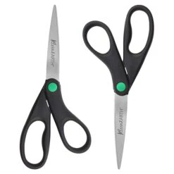 Westcott KleenEarth 8" Stainless Steel Sewing/Craft Scissors, Pointed Tip, Black, 2/Pack (15179) -Office Product Shop 450ED050 E921 4195 B7734C3190F6FF4E sc7
