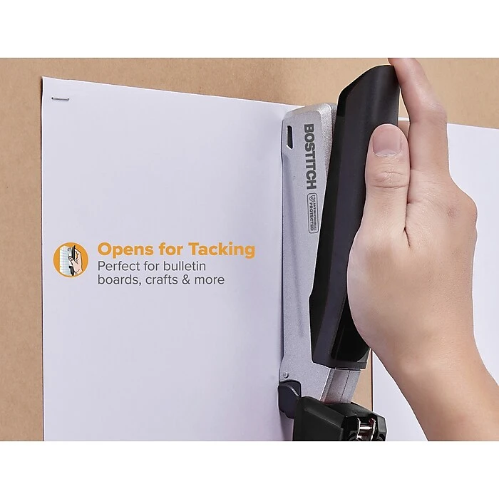 Bostitch InPower® Spring-Powered Desktop Stapler, 28-Sheets, Silver/Black (ACF1110) 6 Bostitch InPower® Spring-Powered Desktop Stapler, 28-Sheets, Silver/Black (ACF1110) - Image 4