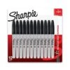 Sharpie Permanent Markers, Fine Tip, Black, 12/Pack (1812419)