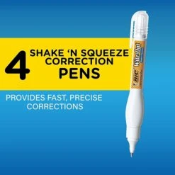 BIC Wite-Out Shake 'N Squeeze Correction Pen, 8 Ml., White, 4/Pack (50745) -Office Product Shop 7F6A1A80 1EB3 481E B536692A0D64029B sc7