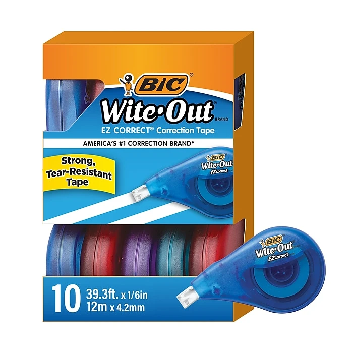 BIC Wite-Out EZ Correct Correction Tape, White, 10/Pack (50790) 3 BIC Wite-Out EZ Correct Correction Tape, White, 10/Pack (50790)