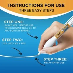 BIC Wite-Out Shake 'N Squeeze Correction Pen, 8 Ml., White, 4/Pack (50745) -Office Product Shop 8FB127C7 DDB9 401F AE49D7563F590E1D sc7
