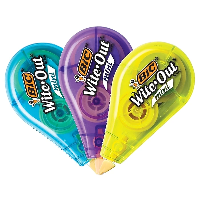 BIC Wite-Out Mini Correction Tape, White, 3/Pack (WOTMP31-WHI) 4 BIC Wite-Out Mini Correction Tape, White, 3/Pack (WOTMP31-WHI) - Image 2