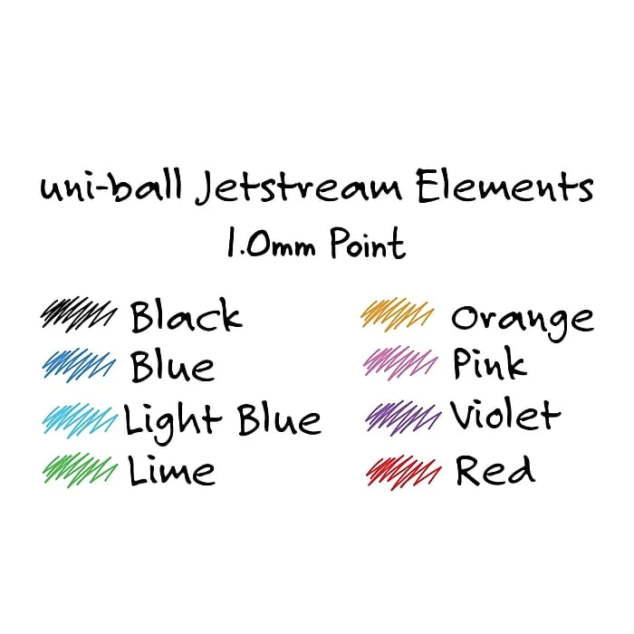 Uni-ball JETSTREAM ELEMENTS Retractable Ballpoint Pens, Medium Point, Assorted Inks, 12/Pack (70171) 10 Uni-ball JETSTREAM ELEMENTS Retractable Ballpoint Pens, Medium Point, Assorted Inks, 12/Pack (70171) - Image 8