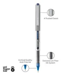 Uni Vision Rollerball Pen,Fine Point, Blue Ink, Dozen (60134) -Office Product Shop 942B5631 CC5D 4883 BD600F34E0DF2F19 sc7