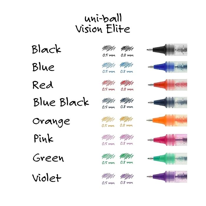 Uni-ball Vision Elite Rollerball Pens, Bold Point, Black Ink, 4 Pack (67180) 10 Uni-ball Vision Elite Rollerball Pens, Bold Point, Black Ink, 4 Pack (67180) - Image 8